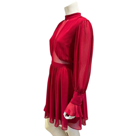 NEW Express Red Point D’esprit Lace Fit and Flare Dress - Picture 5 of 13
